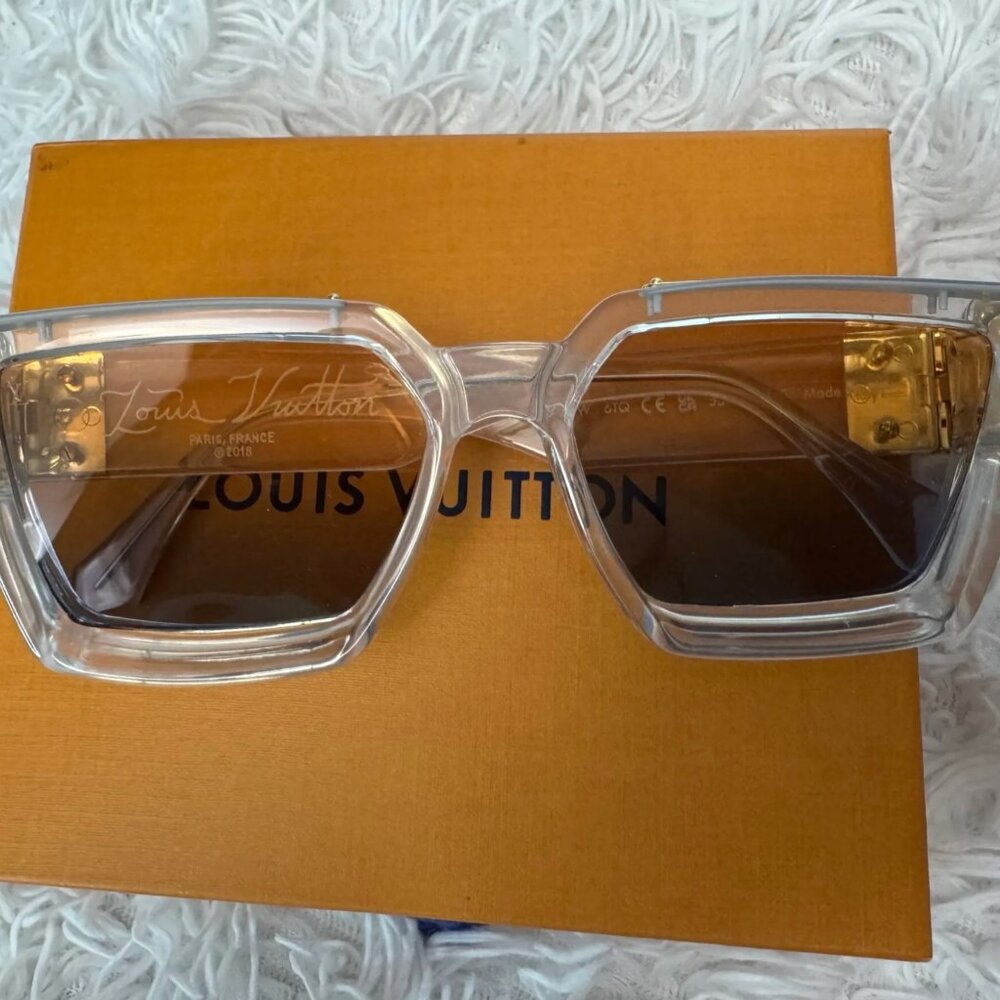 LOUIS VUITTON Acetate 1.1 Millionaires Sunglasses Transparent Yellow Ombre Lense